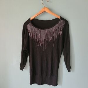 WHBM Knit Top Black Size Medium